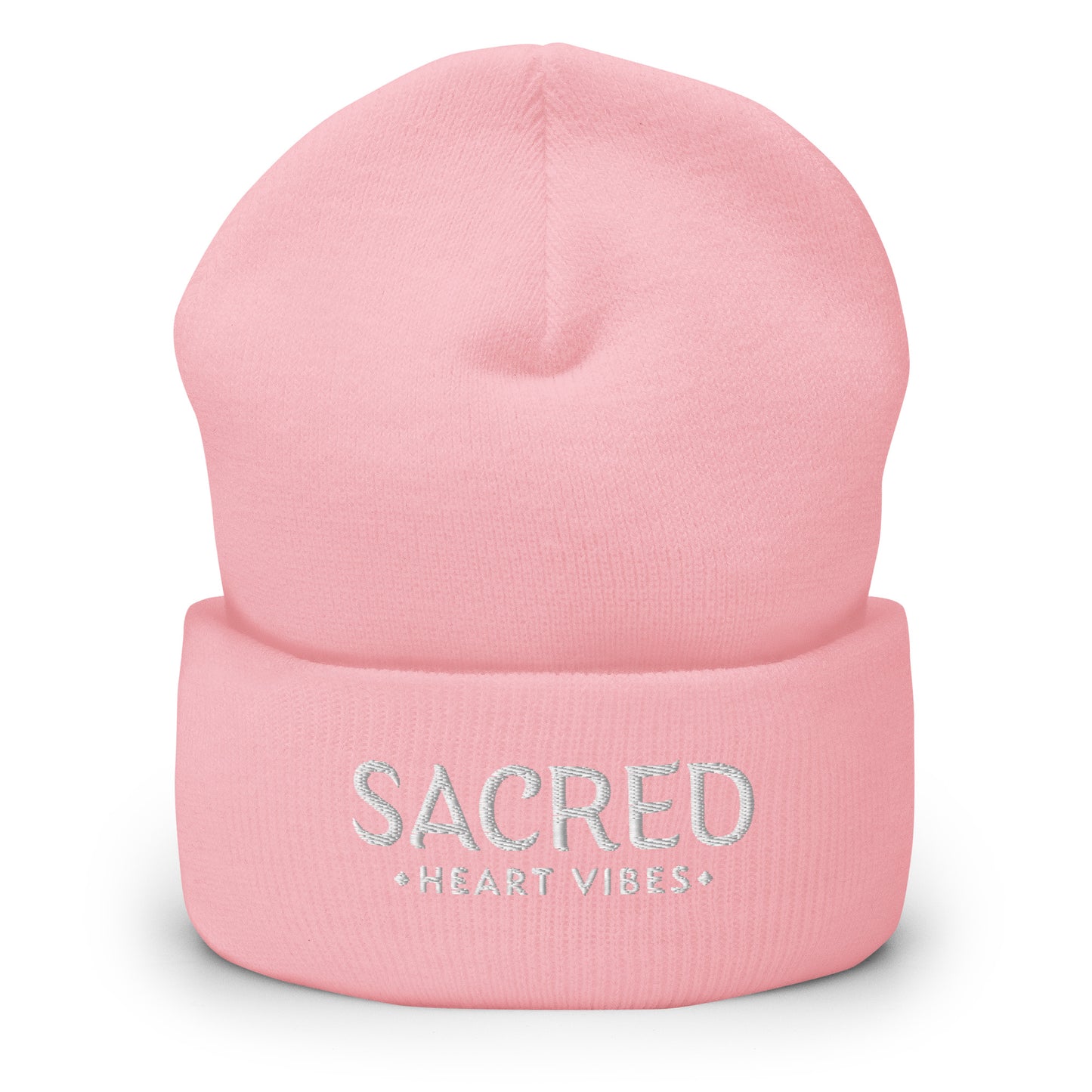 Sacred Heart Vibes Embroidered Cuffed Beanie