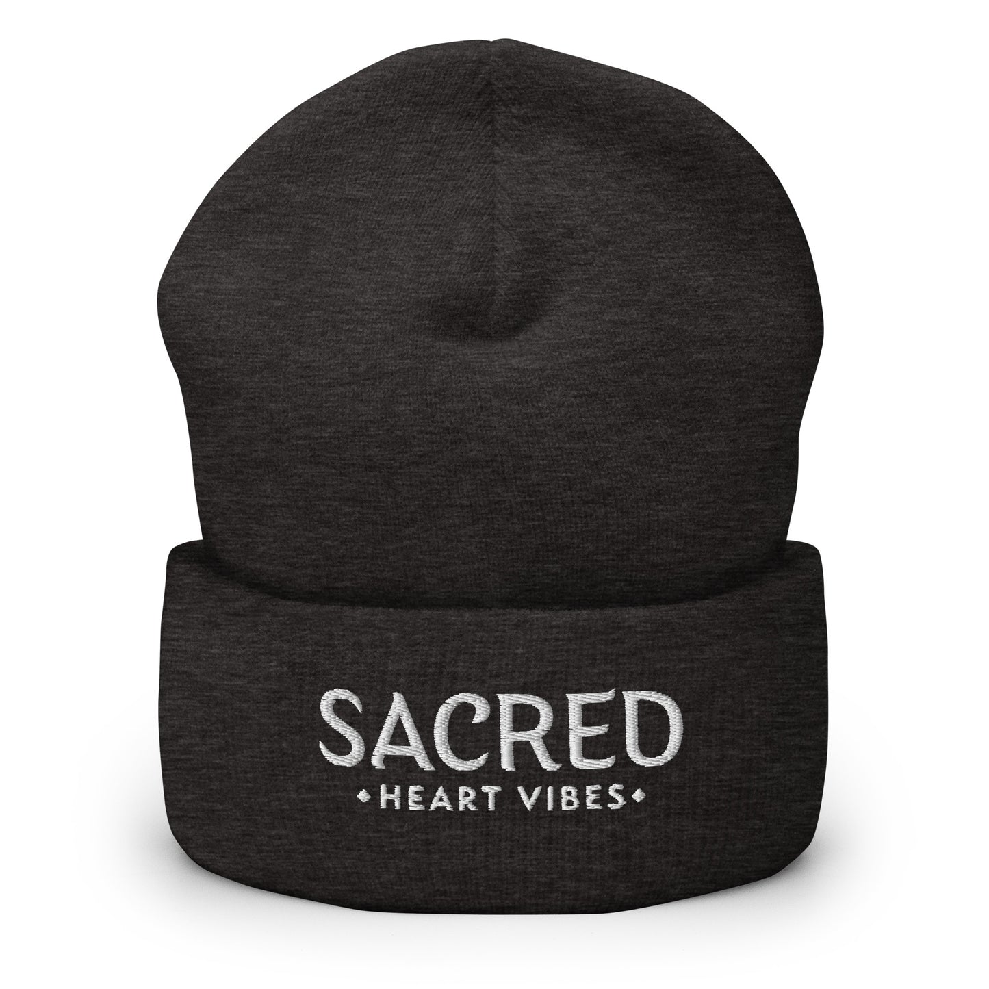 Sacred Heart Vibes Embroidered Cuffed Beanie