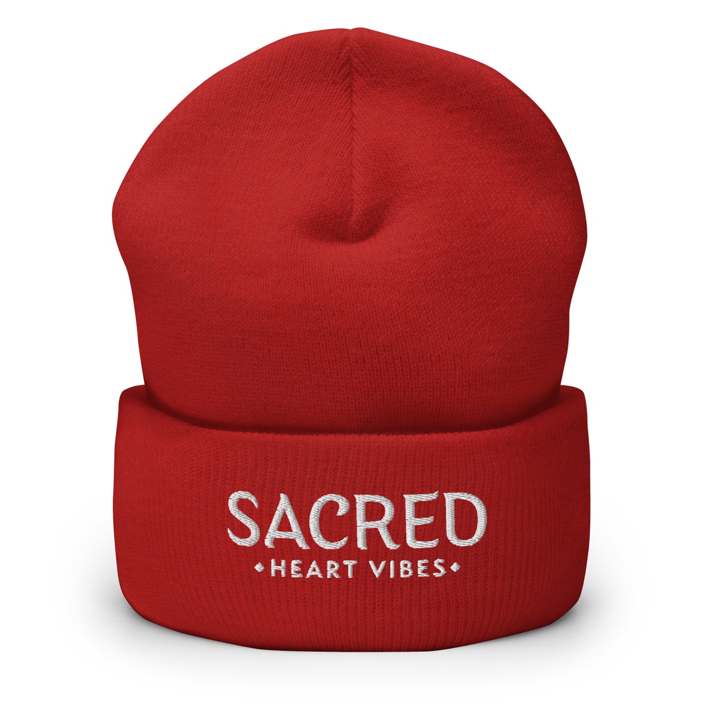 Sacred Heart Vibes Embroidered Cuffed Beanie