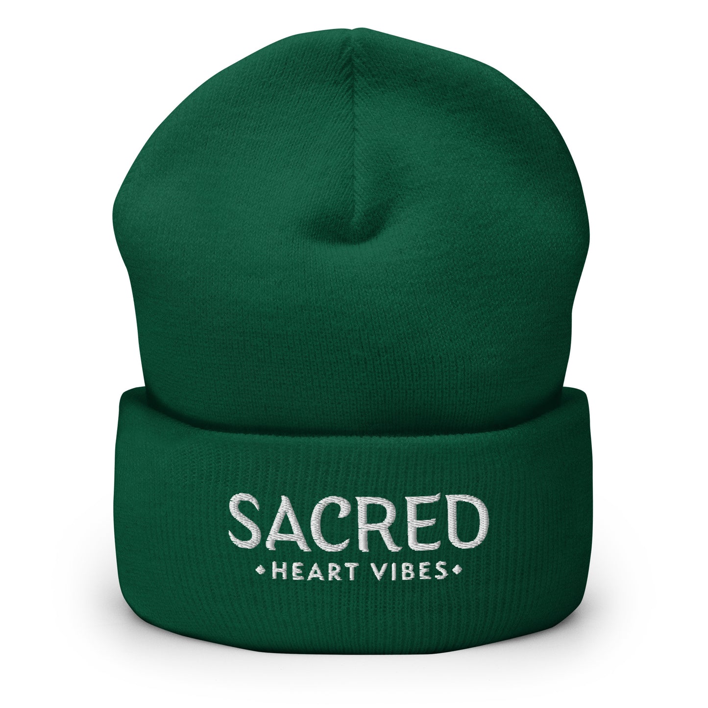 Sacred Heart Vibes Embroidered Cuffed Beanie